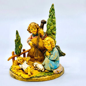 Vintage Italian Depose Italy Nativity Scene Baby Jesus w/Two Angels